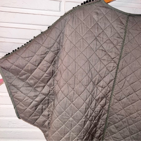 Anthropologie Blank London Army Green Beaded Quilted Kerviona Jacket - Picture 4 of 10